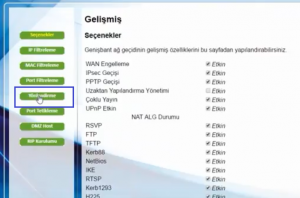 NetMaster İnfinity 401 Modeminde Port Açma_resim_5
